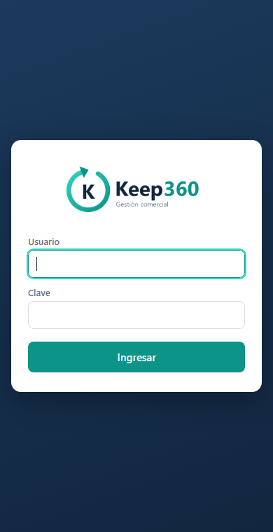 Ingreso a Keep360 Web con usuario y clave